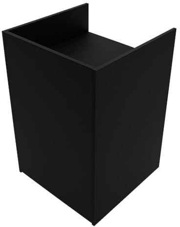 Mostrador para Caja Registradora | MDF Negro | 60x60x90cm | Diseño modular compacto | 2 estantes | Ideal para tiendas y comercios | Fácil Montaje | Mostrador Recepción Expositor Comercial Recepción