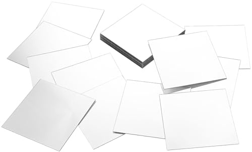 Vin Beauty 25 Espejos Acrílicos Cuadrados Pequeños De 7,5 X 7,5 Cm, Mini Espejos De Mosaico Autoadhesivos Para Pared, Decoración Del Hogar Y Manualidades