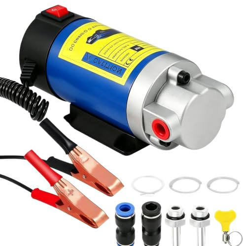 Pompe Diesel 12V 100W Pompe D'aspiration D'huile Electrique, Pompe à Huile Diesel, Pompe D'extraction D'huile avec 3 Tuyaux, Débit 2-6 L/min, pour voitures, motos, bateaux et camions