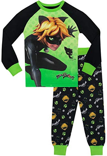 Miraculous Ladybug - Ensemble De Pyjamas - Cat Noir - Garçon - Bien Ajusté - Multicolore - 9-10 Ans