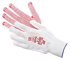 Jah 5032 Baumwolle/Nylon Strickhandschuh 12 Paar Noppen mittelschwer weiß Gr. 6