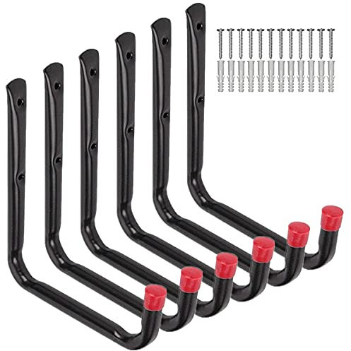 PiPaFox Heavy Duty Garage Storage Utility Hooks,Universal Wall Mount U Rack Organizer System,All-Purpose Hanging Hangers for Bike,Chair,Ladders,Hose,Tools,Shed