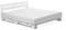 PALETTI Palettenbett inklusive Kopfteil Massivholzbett Holzbett Bett aus Paletten mit 11 Leisten, Palettenmöbel Made in Germany, 140 x 200 cm, Fichte Weiss