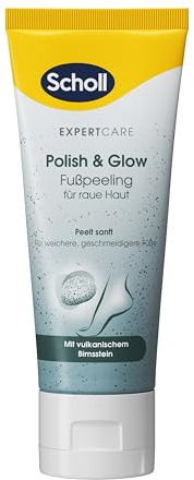 Scholl EXPERTCARE Anti-Hornhaut Pflegepeeling – Fußpflege für trockene Haut & Hornhaut – 1 x 75ml - abwaschbare Formel mit natürlichem Bimsstein - Hautverträglichkeit dermatologisch bestätigt