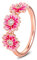 PANDOCCI 2020 Frühling Rosa Gänseblümchen Blume Trio Ringe für Frauen 925 Silber DIY Passend für Original Pandora Armbänder Charme Modeschmuck (54#)