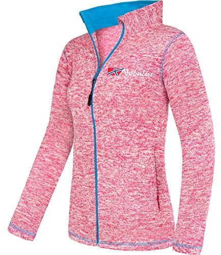 Nebulus Damen Fleecejacke Tanna, warme Fleece Jacke, mit langem Full-Zip Reißverschluss, pink-Malibu - S/36