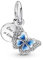 PANDORA MOMENTS Charm Anhänger Blauer Schmetterling mit Nachricht Silber 790757C01