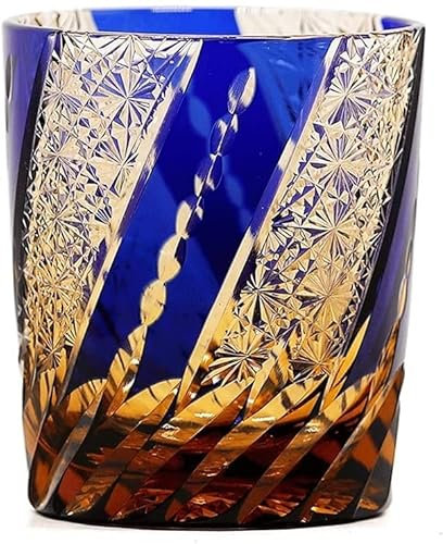 Vasos de Cerveza de Estilo japonés, Jarra de Cerveza de Cristal, Taza de Cerveza Hecha a Mano Tallada artesanalmente, Caja Fuerte Plus Ideal para Beber con Amigos