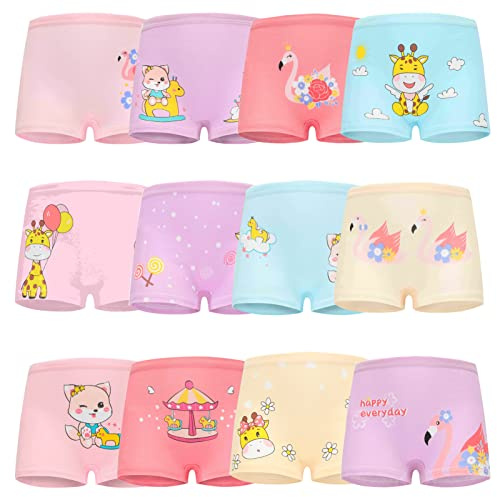 Girls' Cotton Knickers 12 Pack Comfortable Briefs (7-9 Years) MULTICOLOR, Size:XL