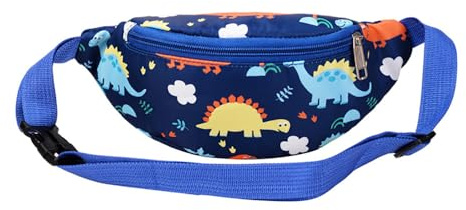 Riñonera de Dinosaurio para Niños Dibujos Animados Hipsack Riñonera Tela Nylon Cinturón para Dinero Bolsa de Pecho para Senderismo Viajes Deportes