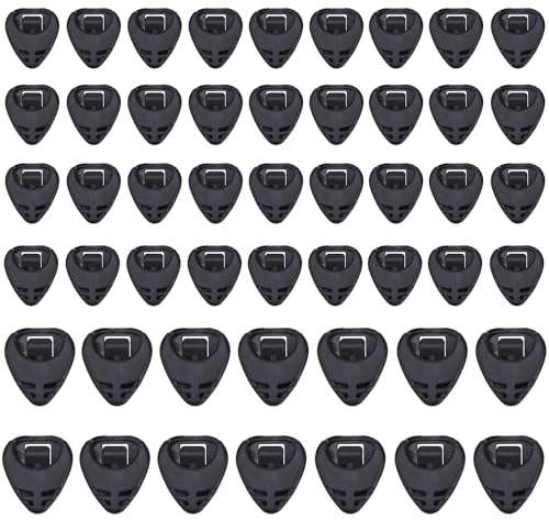 Taicols 50 Stück Gitarren Plektrum Etui, Plektrum Halter, Gitarre Pick Halter, Stick-On Pick Holder, Gitarre Bass Picks Etui, Tragbare Finger Plektrum Behälter für Gitarre/E-Gitarre/Bass/Ukulele