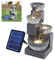 BTGGG Solar Water Feature Outdoor Solar Powered Garden Water Features Solar Water Fountain with Lights Solar Waterfall Decoration for the Garden Outdoor - 4 Tier Cascading Bowl Solar Fountain