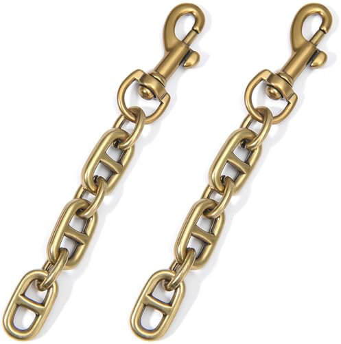 ZKGYUS 2 uds. Cadenas Extensoras de Bolso Correa de Cadena de Monedero de Aleación de 12cm Correa de Hombro Cruzada Dorada Antigua Cadenas Extensoras con Perno de Ojo Giratorio Gancho A Presión