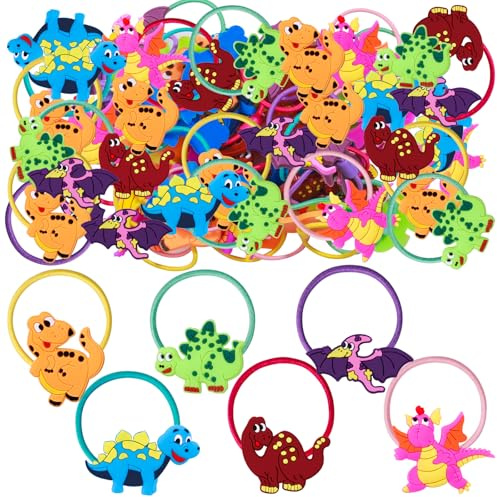 36 pcs Attaches Pour Cheveux De Dinosaures Filles Bande de Cheveux Élastique Accessoires de Cheveux pour Bébés Et Enfants