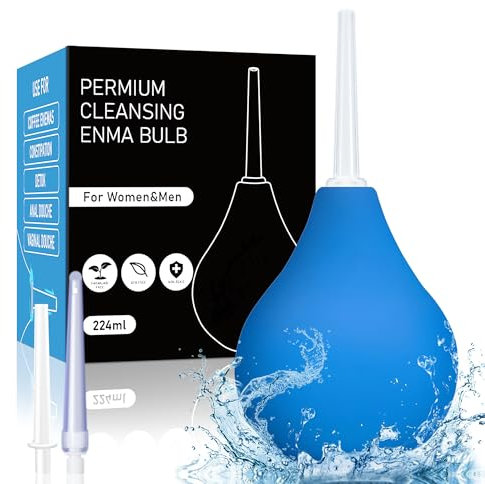 Clistere per pulizia ano anale - Peretta per Clistere Adulti Per Doccia Anale Lavanda Vaginale,per Donne Uomini Kit di Bulbi per Clistere 224ml（blu）