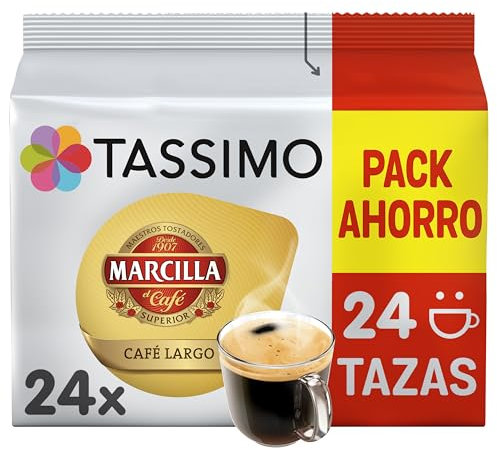 Tassimo Cápsulas de Café Marcilla Largo | 24 Cápsulas Compatibles con Cafetera Tassimo