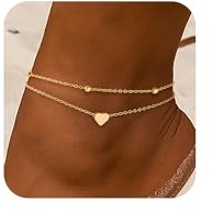 ZOERAY FußKettchen für Damen Gold Verstellbar Fussketten für Frauen Wasserfest Silber 925/18K Vergoldete Boho Mehrreihige FußKette mit Schlangenkette Gold Schmuck Sommer Strand für Frauen Mädchen