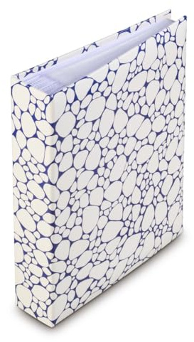 Hama Album Photo à pochette Pepples (200 photos 10x15cm, 100 pages, Format 19x25cm, Pochette pour CD, Motif Galets) Bleu & Blanc