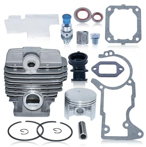 Hyceker MS440 044 Kit cylindre piston pour tronçonneuses Stihl 044 MS 440 Magnum, 52 mm Big Bore Top End Kit de réparation avec jeu de joints pour tronçonneuse Stihl 044 MS440 (axe de piston de 12 mm