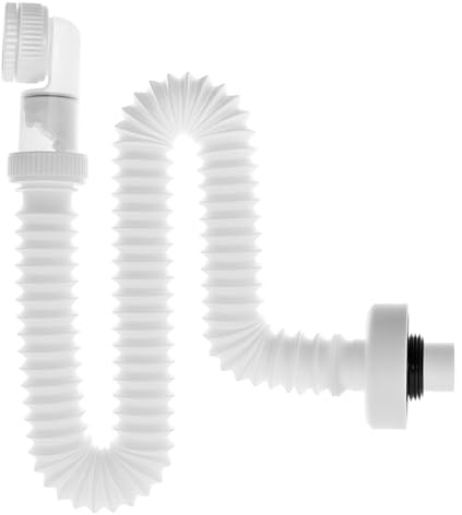 QWORK® Sifón Lavabo Flexible de 1 1/4 - Manguera de Desagüe Flexible, Antiolores y de Fácil Instalación
