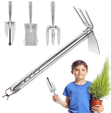 Kit de Jardinage | Manche Ergonomique pour Le Travail du Sol | Bêche, râteau de Jardin | pour jardiniers, Femmes, Seniors, Adultes, passionnés, pelouse, terrasse, Ferme, Parc, Jardin