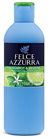 Felce Azzurra - Bagnoschiuma Profumato Fresco Bergamotto, Bagno Schiuma Detergente Delicato Idratante per Pelle Morbida, Note Esotiche Cocco e Cannella, Bagnodoccia Dermatologicamente Testato, 650 ml
