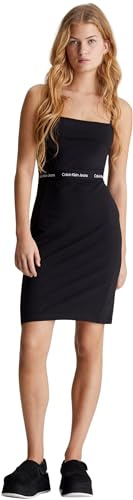 Calvin Klein Abito Donna Logo Elastic Strappy Spalline Strette, Nero (CK Black), M