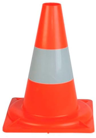 AC - Pack de 5 Conos de tráfico - Fabricados en España - Ideal para señalización Vial, Seguridad en Carretera, para Deporte - 30 x 22,5 x 22,5 cm - Color Naranja con Banda Reflectante