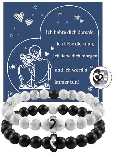 CheersLife partnerarmband par armband gåva alla hjärtans dag för honom armband för par partnerarmband halva hjärta ring par armband matchande armband långt relation armband par armband, Rostfritt