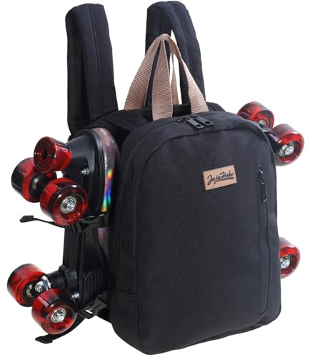 JajaHoho Roller skates bags for Women Men, Multi-functional Sports Backpack for Rollerskates, Ice skates, Inline skates, Skate Gear Storage, Durable and Stylish, 11 x 9 x 3 inches (Black)