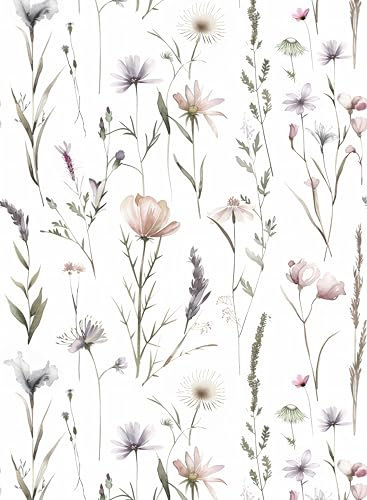 myforHD Papel Pintado Autoadhesivo Flores 44cmX300cm Papel de Pared Papel Adhesivo para Muebles Removible Impermeable Retro Vinilo PVC Pegatina Decorativos Pared Salon Dormitorio