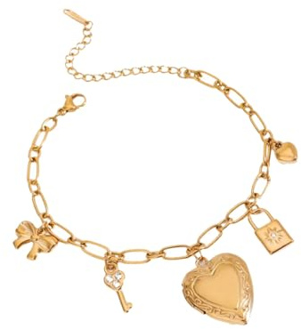 Pendentif en forme de cœur avec cadre en forme de cœur - Accessoire de mode - Bijoux pour femme - Convient pour les fêtes et les mariages - Médaillon photo en acier inoxydable, taille unique, Comme
