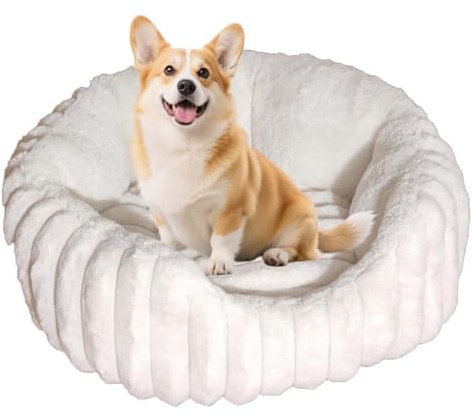 Letto ortopedico per cani e gatti, in peluche, per cani di taglia media, lavabile, morbido, rettangolare, calmante, anti-ansia, antiscivolo (