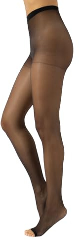 CALZITALY Collant Infradito Velatissimo, Calze Trasparente Con Punta Aperta - Senza Punta, 10 Den | S, M, L, XL, XXL, 3XL, 4XL | Nero, Naturale | Made in Italy (M, Nero
