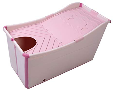 KLZUOPT Tragbare Badewanne für Erwachsene, rutschfest, groß, faltbar, isolierte Badewanne für Erwachsene, verdicken, rosafarbene Erhöhung, Badeeimer, Mädchen, Junge, Badefässer, Einweichen