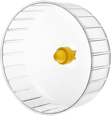 QWORK® Rueda de Ejercicio Silenciosa para Hamster - Diámetro 17 cm - Ancho 6 cm - Rueda Acrílica Transparente para Hamsters, Gerbil, Conejillos de Indias y Más