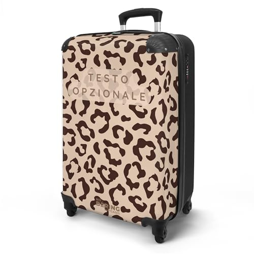 NoBoringSuitcases© Valise Cabine Personnalisable, Valise à roulettes, | 55x35x25 cm - Bagages Rigide, Légère, Trolley Cabine avec Motif Léopard, Disponible en Plusieurs Couleurs, Valise pour Avion