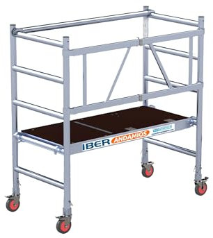 IBERANDAMIOS Andamio plegable de aluminio EASY COMPACT MODULO 1 con 3 m altura trabajo (75x150)