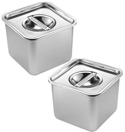 HOLIDYOYO 2piezas Plato Buffet Inoxidable con Tapa Bandeja Multifuncional para Canteen y Catering Utensilio y Restaurantes