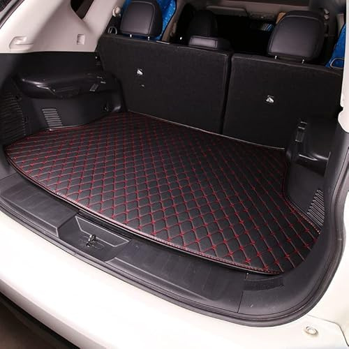 GXDFC Auto Kofferraummatten für BMW 3 Series G20 2020 2021 2022 2023 2024 2025, Leder rutschfest Kofferraumwanne Wasserdicht Kofferraum Schutzmatte Kratzfest Zubehör,Black+red