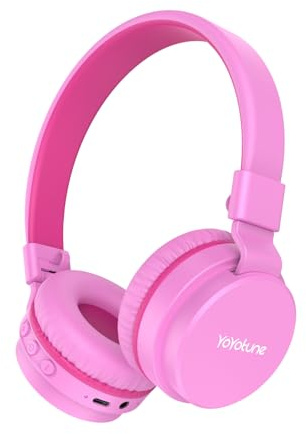 Kids Bluetooth Headphones,Lightweight Kids Headphones Wireless,85/94dB Safe Volume,40H Playtime,Fast Charging,Bluetooth 5.3,Over Ear,Toddler Headphone Built-in Mic for School/Tablet/Travel (Pink)
