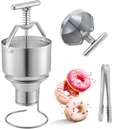 5L Manual Donut Depositor with Stand Holder, 6 Adjustable Donut Maker, Donut Dropper Hopper Dispenser for Bakery, Easy to Use, for Even Donut Shaping and Batter Dispensing