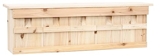 Mokuyary Sparvhus med 5 sovrum 68 x 15 x 21 cm granträ, fågelholk utomhus vildfåglar hängande för trädgård