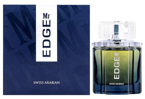 Swiss Arabian Edge for Men- EDP Spray- Fruity, Citrus Fragrance - Long Lasting, Luxury Perfume with Bergamot, Apple, Rose, Jasmine, Oakmoss, Musk, Amber, Vanilla Notes - 100ml