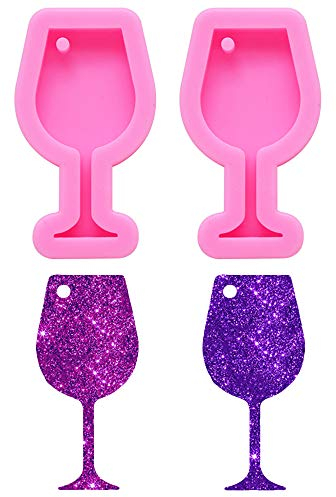 Nifocc Lot de 2 mini verres à vin en silicone avec trous en époxy
