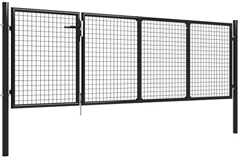 Homgoday Model144322 Portail de jardin en acier 350 x 75 cm Anthracite