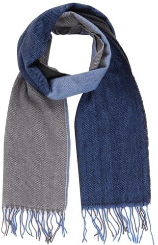 Minicloss Schal Herren Herbst Winter Blau Halstuch Herren Schöner Weicher Gemischt Schal Warm Plaid Schals Nackenschutz Halsumfang Winter Lange Schals für Männer,Checker-Farbabstimmung,180 × 35cm