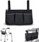KONAMO Rollstuhltasche mit Taschen - Universelle wasserdichte Armlehnen-Seitentasche für Elektrorollstuhl, Scooter, Gehhilfe, Zubehör, Schwarz