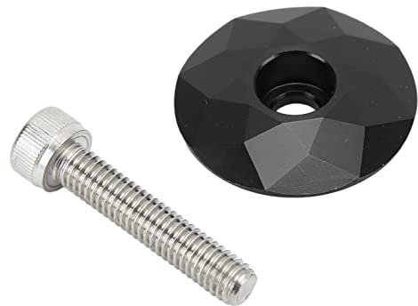 Steuersatz-Kappe, Fahrrad-Steuersatz, Aluminiumlegierung, Fahrrad-Vorbau-Obere Abdeckung, Fahrrad-Steuersatz-Obere Abdeckung mit Schraube für Radfahren (Black)