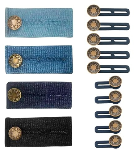 14 Stück Hosenbunderweiterung Knopf, Verstellbare Hosenknopf Verlängerung, Knopfverlängerung für Hosen, Unisex Hosenerweiterung Schwangerschaft Taillenexpander für Jeans Umstandshosen Freizeithosen